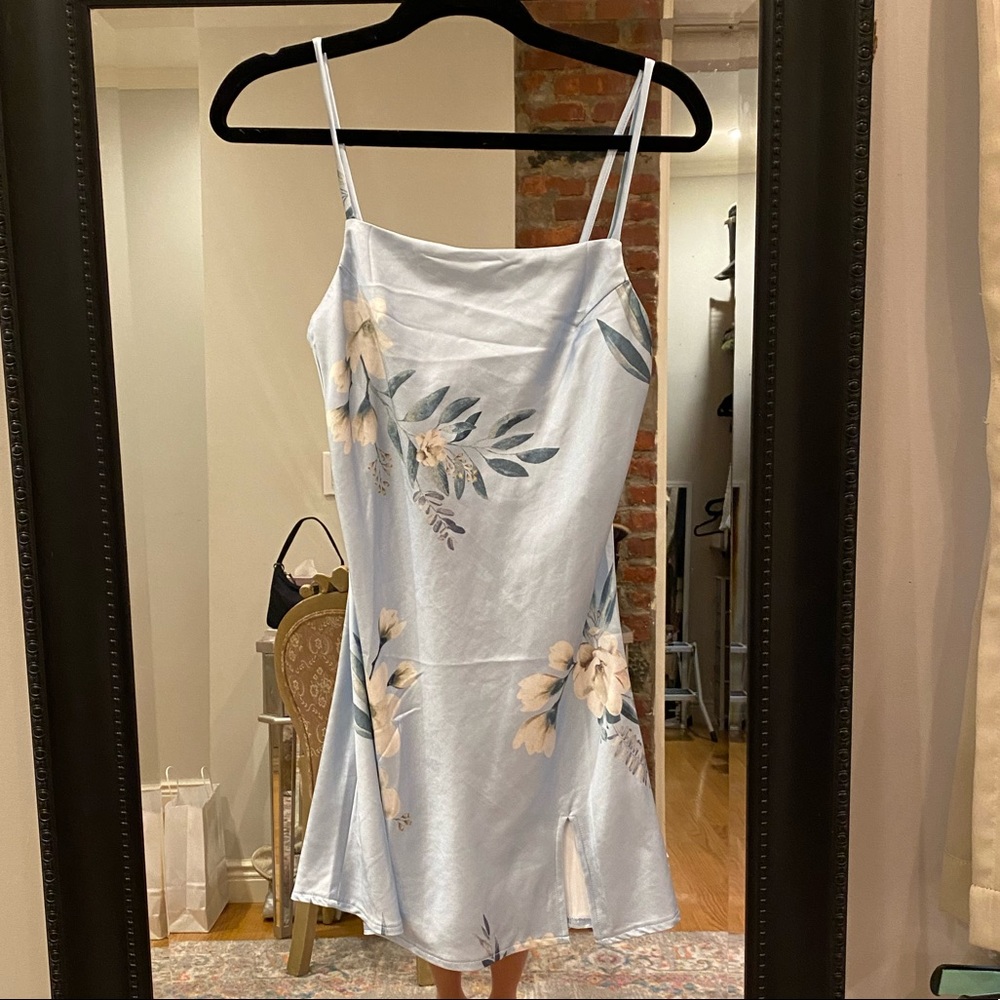 NWT: Baby Blue Floral Mini Dress!